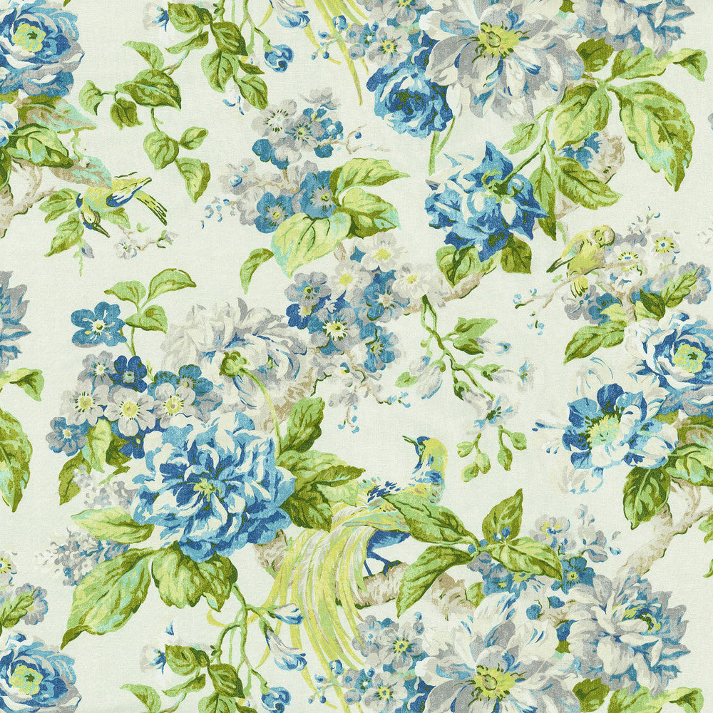 Floral Engagement Porcelain 678161 by Waverly Fabric ROMANTIC BY NATURE 100% Cotton PERU Wyzenbeek 42,000 Horizontal: 27.00" and Vertical: 27.00" 54" - Fabric Carolina -
