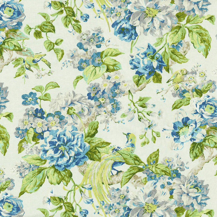 Floral Engagement Porcelain 678161 by Waverly Fabric ROMANTIC BY NATURE 100% Cotton PERU Wyzenbeek 42,000 Horizontal: 27.00" and Vertical: 27.00" 54" - Fabric Carolina -