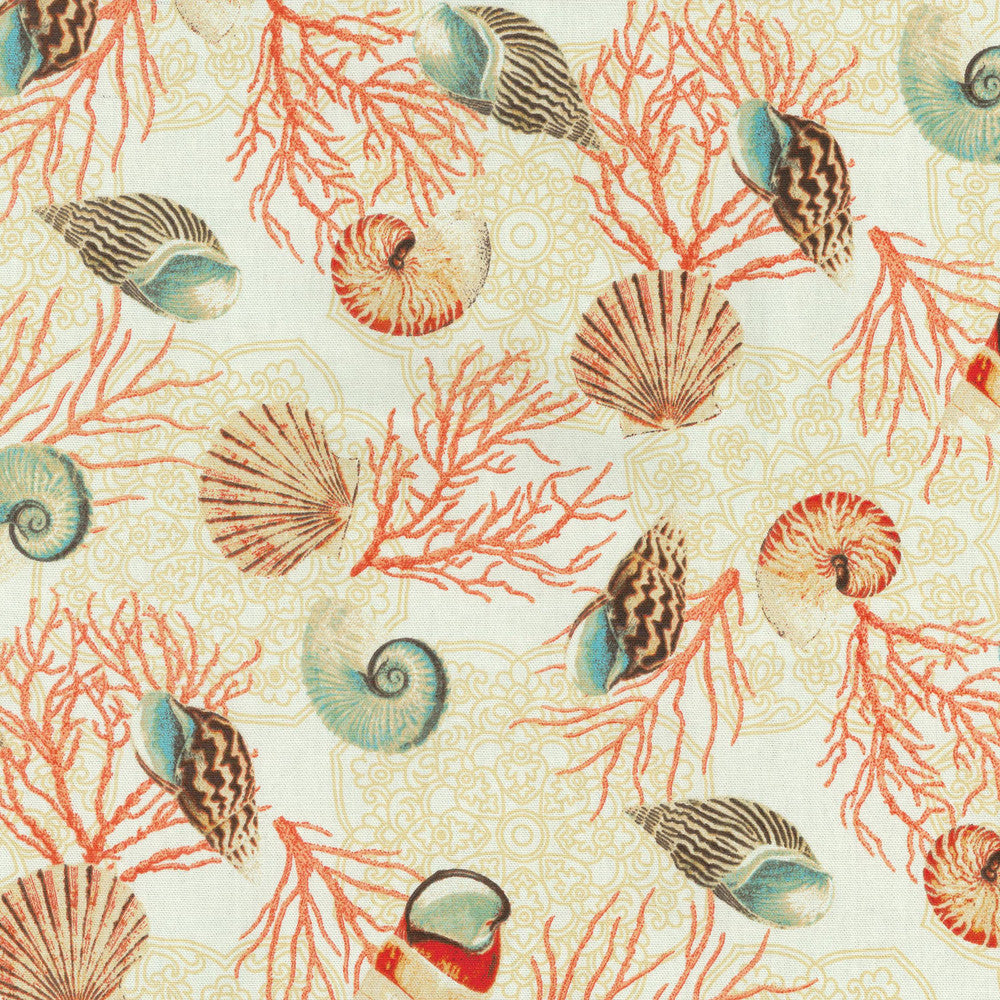Shell We Dance? Sandcastle 678201 by Waverly Fabric - 100% POLYESTER LATEX BACKING 51000 Horizontal: 9 and Vertical: 18 54 - Fabric Carolina -