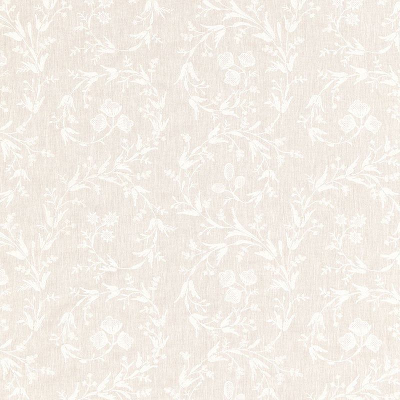 Fiorentina Embroidery Oat 67821 by Schumacher Designer Fabric ESSENTIALS: SHEERS & CASEMENTS II LINEN 60% SPUN POLYESTER 40% INDIA </p><p>Repeat: Horizontal: 16 3/4" (43CM) and Vertical: 15 1/8" (38CM) 50.75 - Swanky Fabrics -
