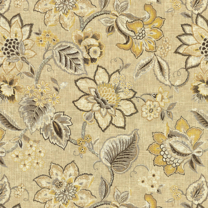 Brighton Blossom Flax 678340 by Waverly Fabric - 55% LINEN 45% RAYON CHINA 15000 Horizontal: 27 and Vertical: 27 54 - Fabric Carolina -