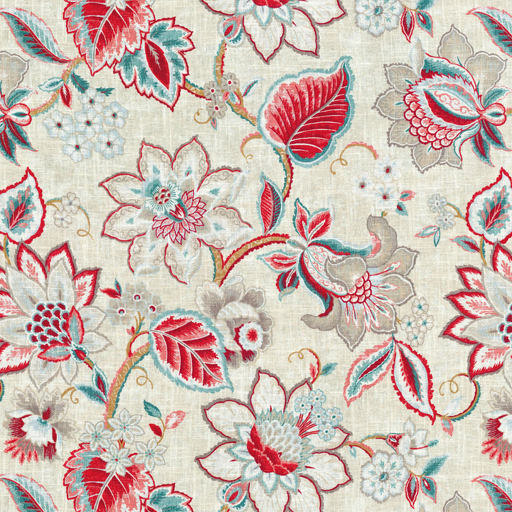 Brighton Blossom Strawberry 678341 by Waverly Fabric ESTATE OF GRACE 55% Linen 45% Rayon CHINA Wyzenbeek 15,000 Horizontal: 27.00" and Vertical: 27.00" 54" - Fabric Carolina -