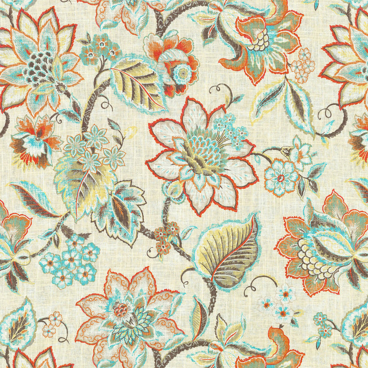 Brighton Blossom Flint 678342 by Waverly Fabric ESTATE OF GRACE 55% Linen 45% Rayon CHINA Wyzenbeek 15,000 Horizontal: 27.00" and Vertical: 27.00" 54" - Fabric Carolina -
