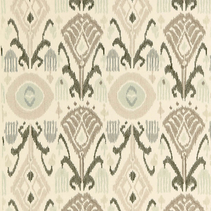 Turkestan Embroidery Moonstone 67870 by Schumacher Designer Fabric AU NATUREL 2 LINEN 77% POLYESTER 23% INDIA MARTINDALE 16,000 </p><p>Repeat: Horizontal: 12 3/4" (32CM) and Vertical: 22 5/8" (57CM) 51.5 - Swanky Fabrics -