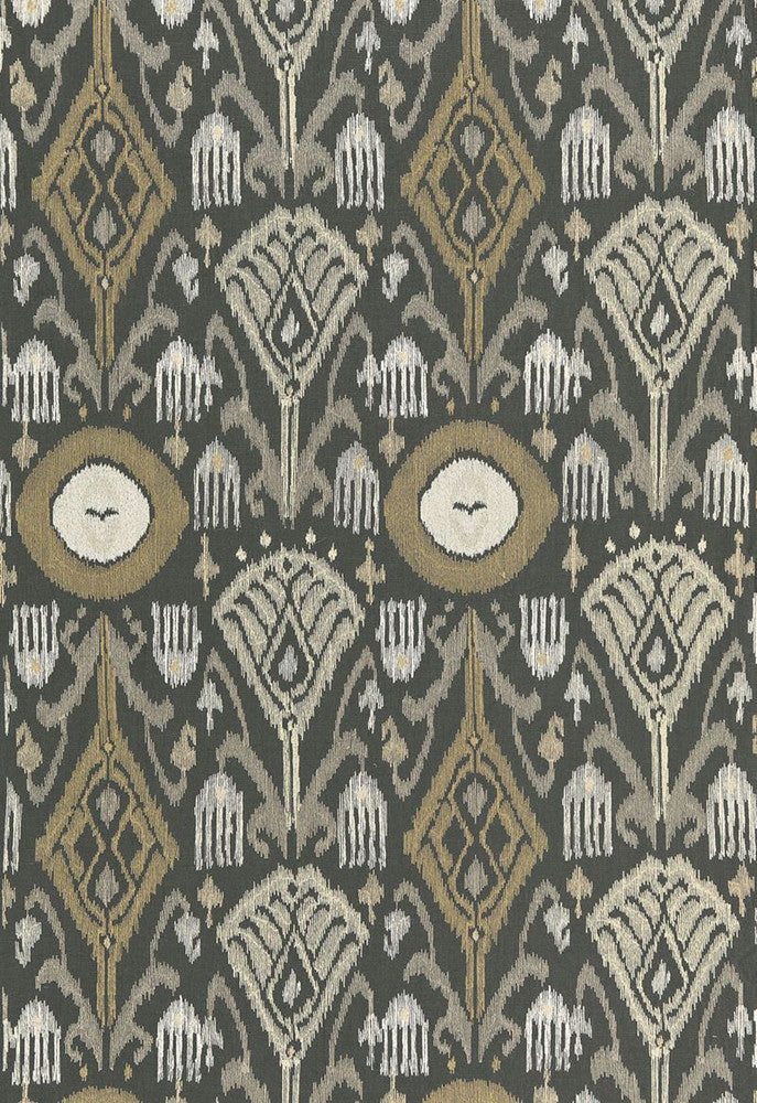 Turkestan Embroidery Charcoal 67871 by Schumacher Fabric Au-Naturel 77% Linen, 23% Polyester Martindale 16,000 Horizontal: 12.75 and Vertical: 22.625 51.5 - Fabric Carolina -