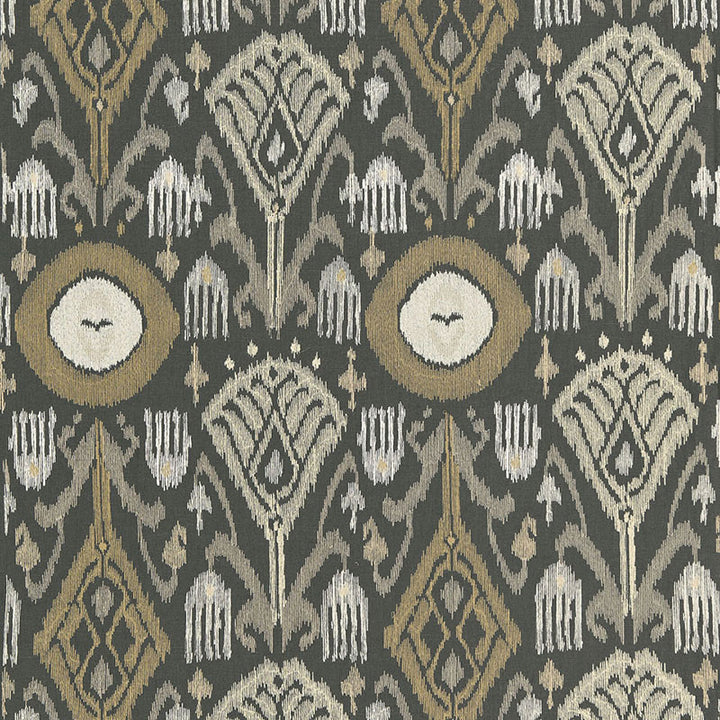 Turkestan Embroidery Charcoal 67871 by Schumacher Fabric AU NATUREL 2 See Sample INDIA MEDIUM DUTY </p><p>Repeat: Horizontal: 12 3/4" (32CM) and Vertical: 22 5/8" (57CM) 51 1/2" WIDE (131CM) - Fabric Carolina -