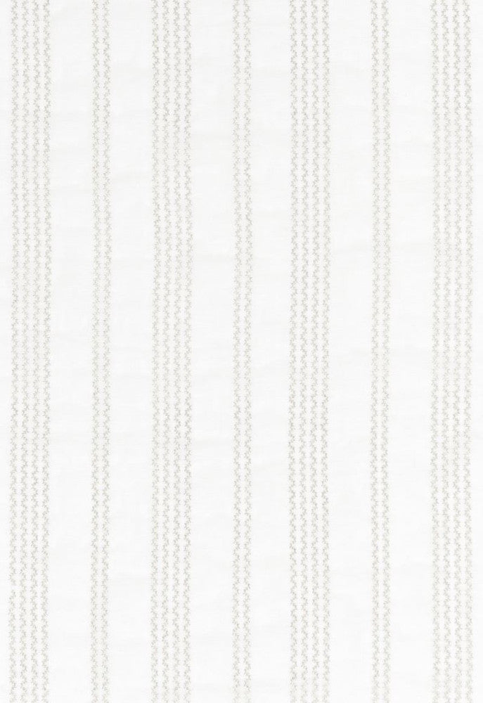 Piero Stripe Embroidery Pearl 67880 by Schumacher Designer Fabric Firenze-Sheers 71% Linen, 29% Spun - Horizontal: 7.375 and Vertical: 5/8- 51.5 - Swanky Fabrics -
