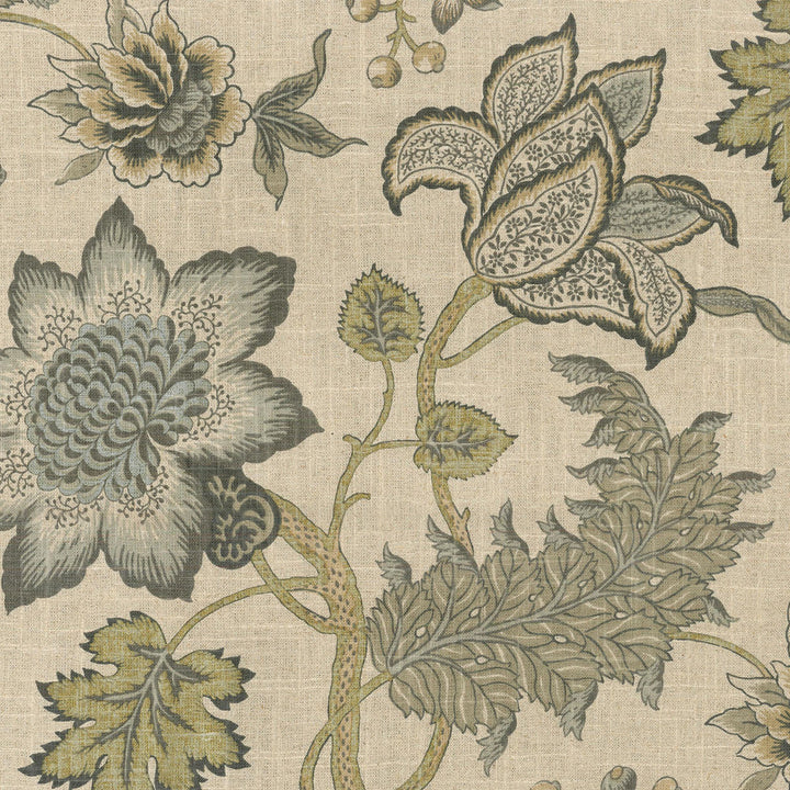 Jacobean Flair Vermeil 678880 by Waverly Fabric - 55% Linen 45% Rayon U.S.A. 15000 Horizontal: 13.5 and Vertical: 25.25 54 - Fabric Carolina -