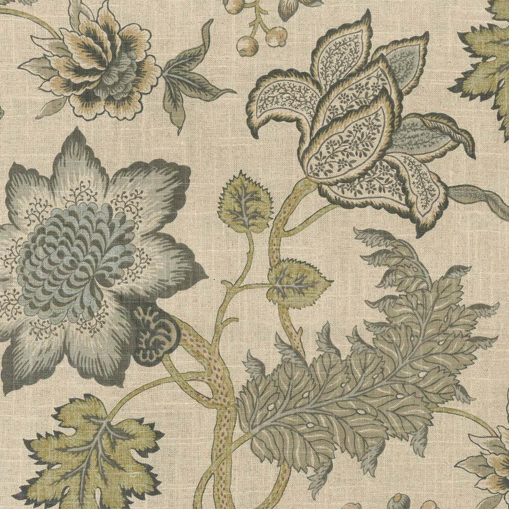 Jacobean Flair Vermeil 678880 by Waverly Fabric - 55%Linen 45%Rayon U.S.A. 15000 Horizontal: 13.5 and Vertical: 25.25 54 - Fabric Carolina -