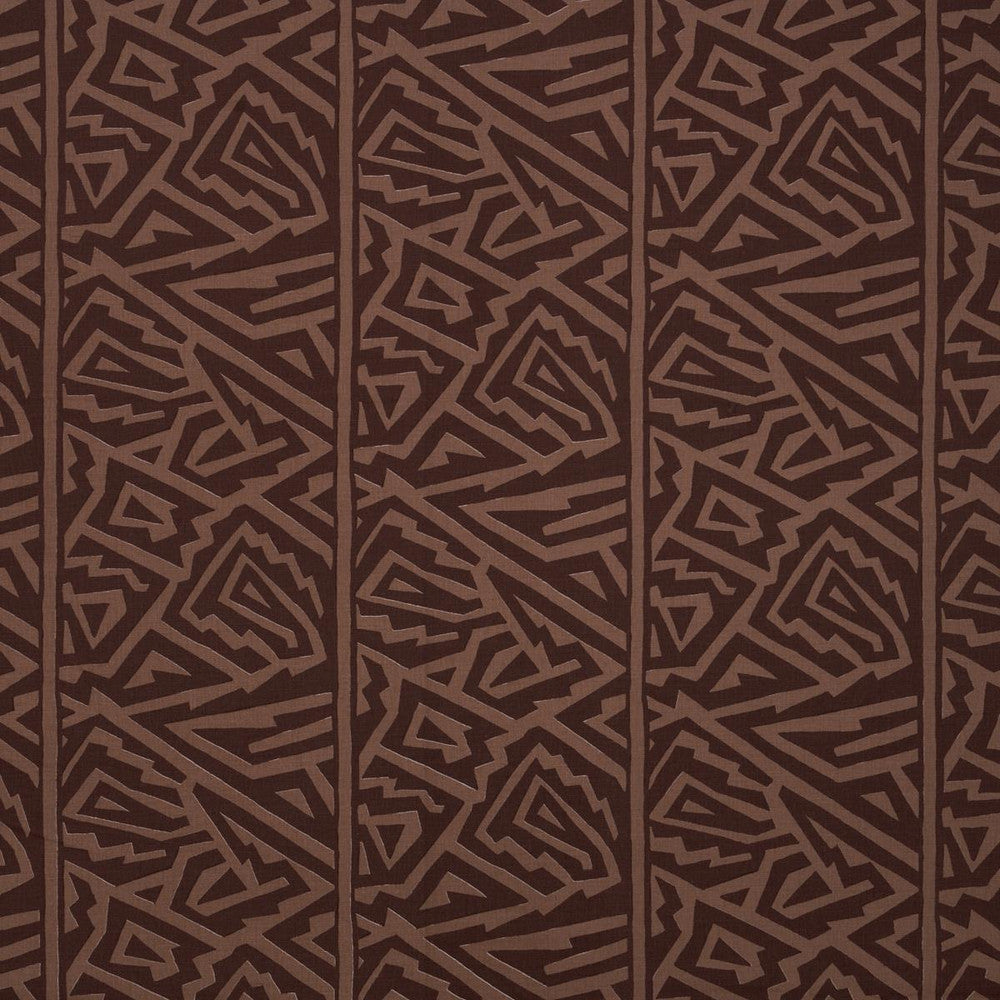 Jagged Maze Brown 180321 by Schumacher Fabric David Kaihoi 7.71" - Fabric Carolina -