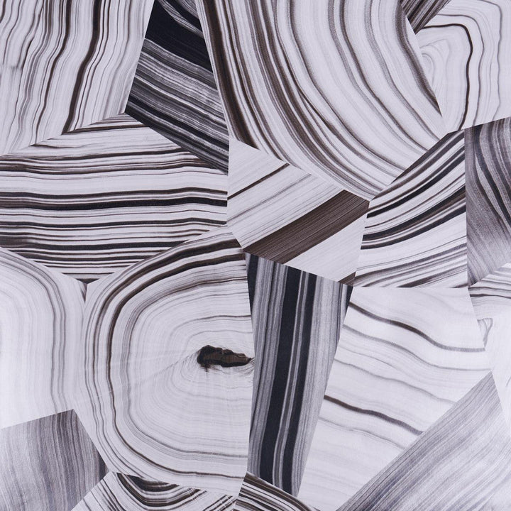 Agate Slice Black And White 5013890 by Schumacher Designer Wallpaper Miles Redd 27.0" - Swanky Fabrics -