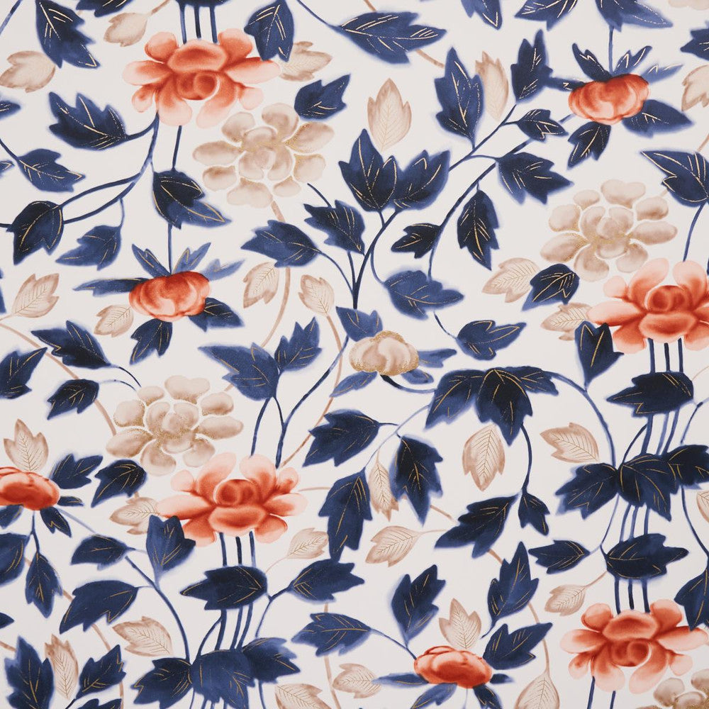 Imari Blue Ink 5014050 by Schumacher Wallpaper David Kaihoi 27.0" - Fabric Carolina -