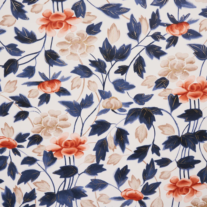 Imari Blue Ink 5014050 by Schumacher Wallpaper David Kaihoi 27.0" - Fabric Carolina -