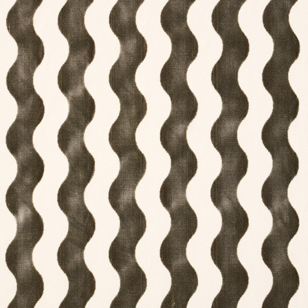The Wave Velvet Grey 69425 by Schumacher Fabric Miles Redd 3.5" - Fabric Carolina -