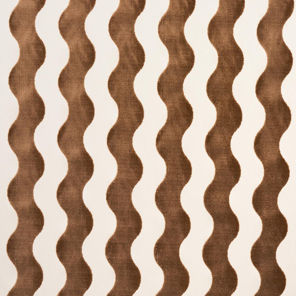 The Wave Velvet Camel 69426 by Schumacher Fabric Miles Redd 3.5" - Fabric Carolina -