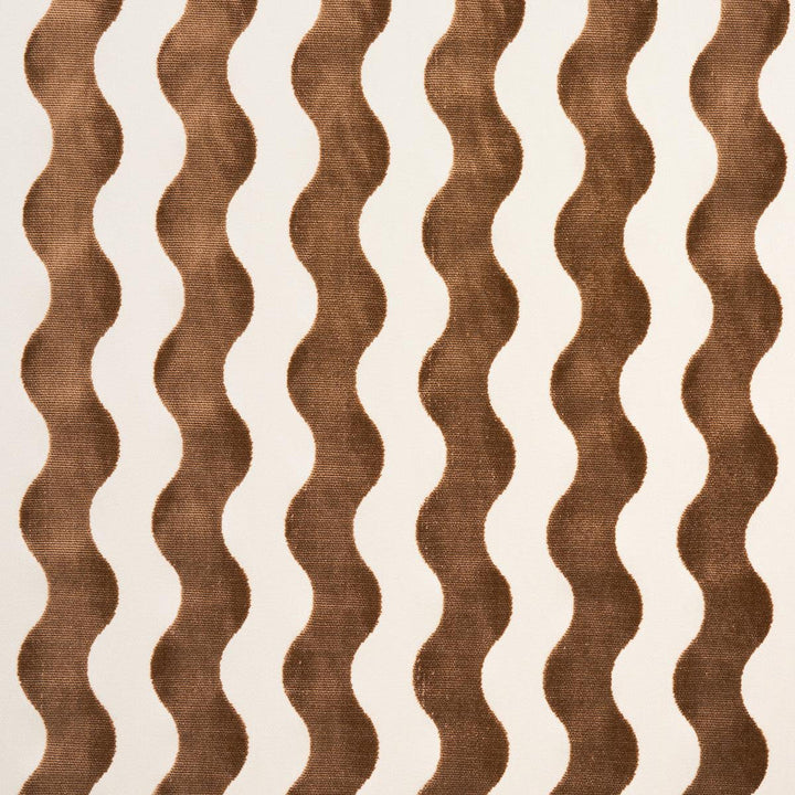 The Wave Velvet Camel 69426 by Schumacher Designer Fabric Miles Redd 3.5" - Swanky Fabrics -
