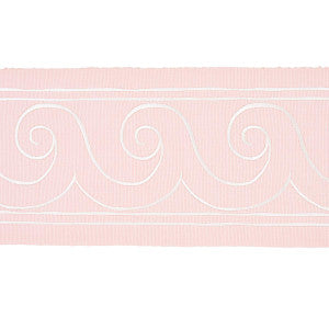 Greek Waves White On Blush 70755 by Schumacher Trim