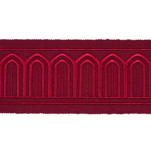 Arches Embroidered Tape Medium Red 70769 by Schumacher Trim