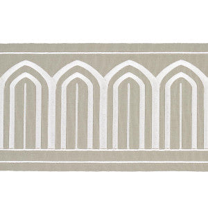 Arches Embroidered Tape Wide Taupe 70776 by Schumacher Trim
