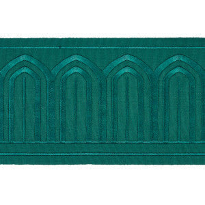 Arches Embroidered Tape Wide Emerald 70779 by Schumacher Trim