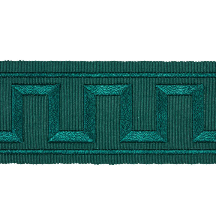Greek Key Embroidered Tape Emerald 70804 by Schumacher Trim Miles Redd 1.8" - Fabric Carolina -