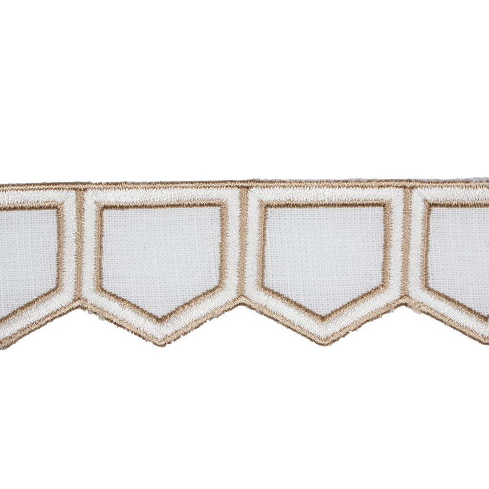 Honeycomb Ivory 81750 by Schumacher Designer Trim David Kaihoi - Swanky Fabrics -