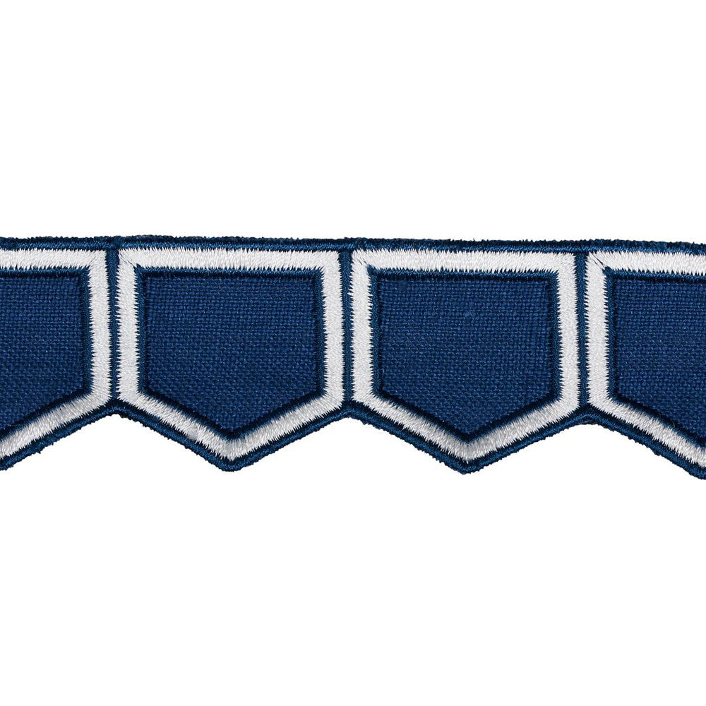 Honeycomb Blue 81751 by Schumacher Designer Trim David Kaihoi - Swanky Fabrics -