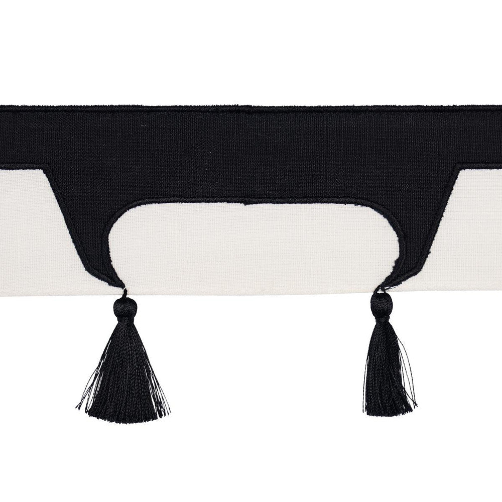 Pagoda Black 81761 by Schumacher Designer Trim David Kaihoi 7.5" - Swanky Fabrics -