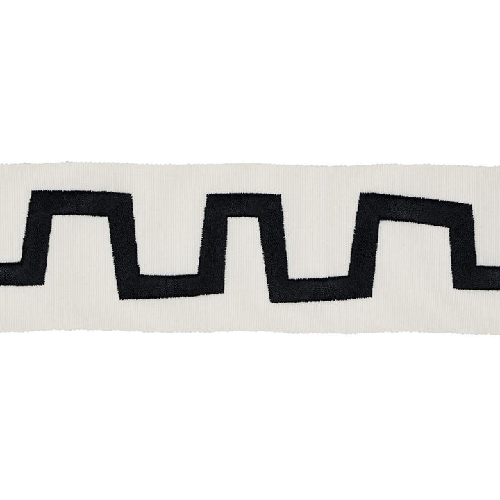 Corbu Tape Black 81770 by Schumacher Trim New Wave: Black & White 2.5" - Fabric Carolina -