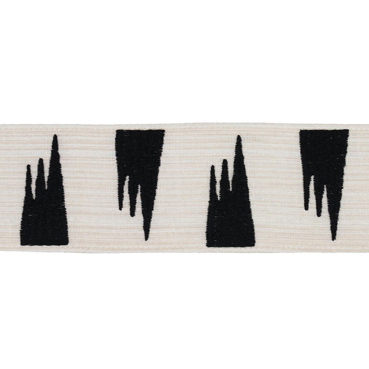 Tutsi Ivory 81781 by Schumacher Trim New Wave: Black & White 2.75" - Fabric Carolina -