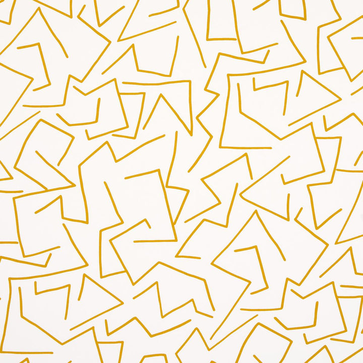 Tangent Ochre 5014000 by Schumacher Wallpaper Hadiya Williams 13.5" - Fabric Carolina -