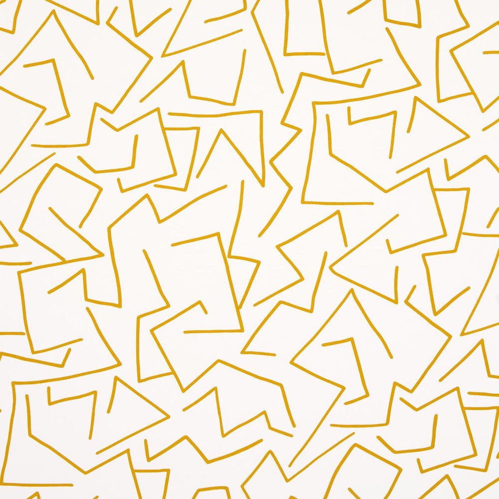 Tangent Ochre 5014000 by Schumacher Designer Wallpaper Hadiya Williams 13.5" - Swanky Fabrics -