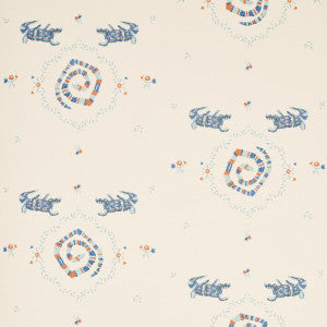 Reptilia Warm Blue 5014191 by Schumacher Wallpaper