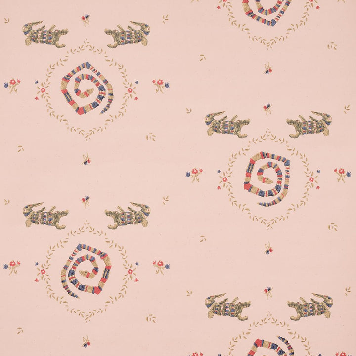 Reptilia Muted Pink 5014192 by Schumacher Wallpaper Backdrop 27.0" - Fabric Carolina -