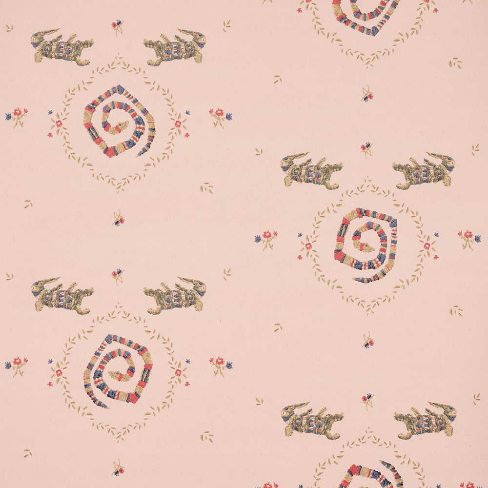 Reptilia Muted Pink 5014192 by Schumacher Designer Wallpaper Backdrop 27.0" - Swanky Fabrics -