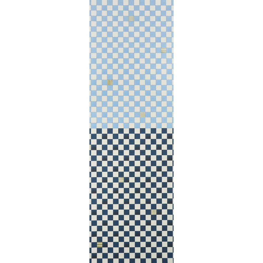 Gambit Panel Sky & Deep Navy 5014261 by Schumacher Wallpaper Backdrop 54.0" - Fabric Carolina -