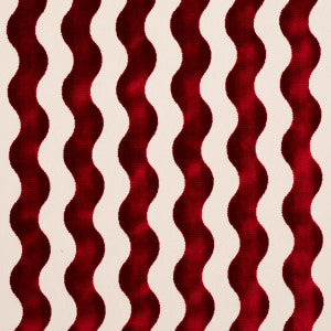 The Wave Velvet Red 69427 by Schumacher Fabric