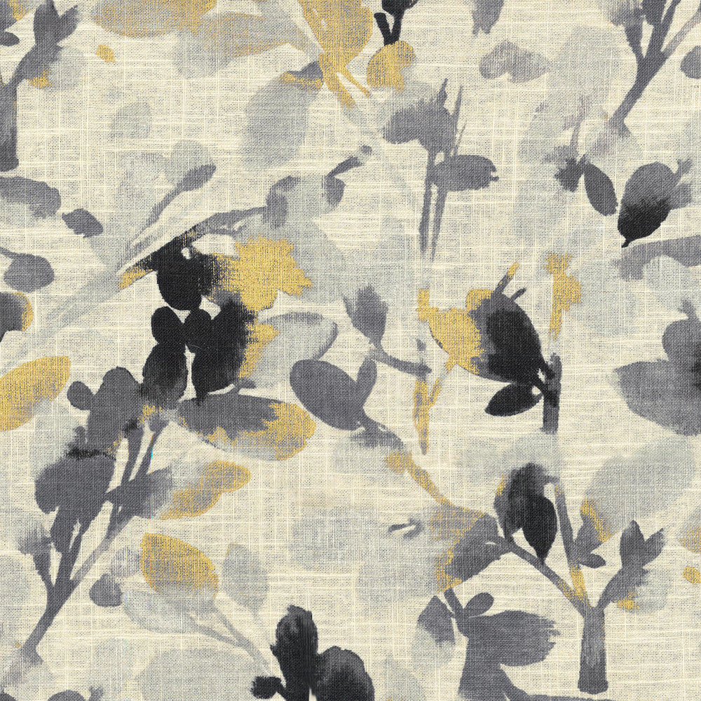 Leaf Storm Graphite 679480 by Waverly Fabric - 55% LINEN 45% RAYON KOREA 24000 Horizontal: 13.5 and Vertical: 24 54 - Fabric Carolina -