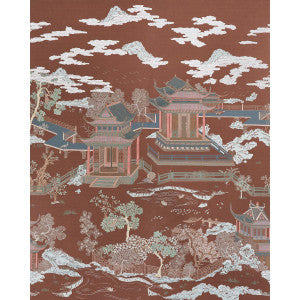 Coromandel Cinnabar 5014161 by Schumacher Wallpaper
