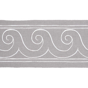 Greek Waves White On Grey 70754 by Schumacher Trim