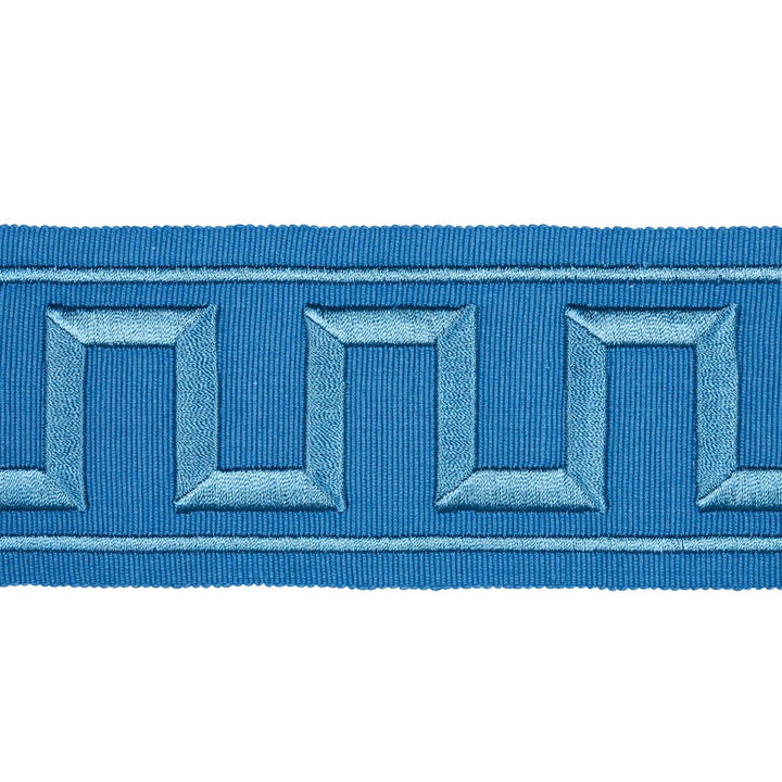Greek Key Embroidered Tape Teal 70806 by Schumacher Trim Miles Redd 1.8" - Fabric Carolina -