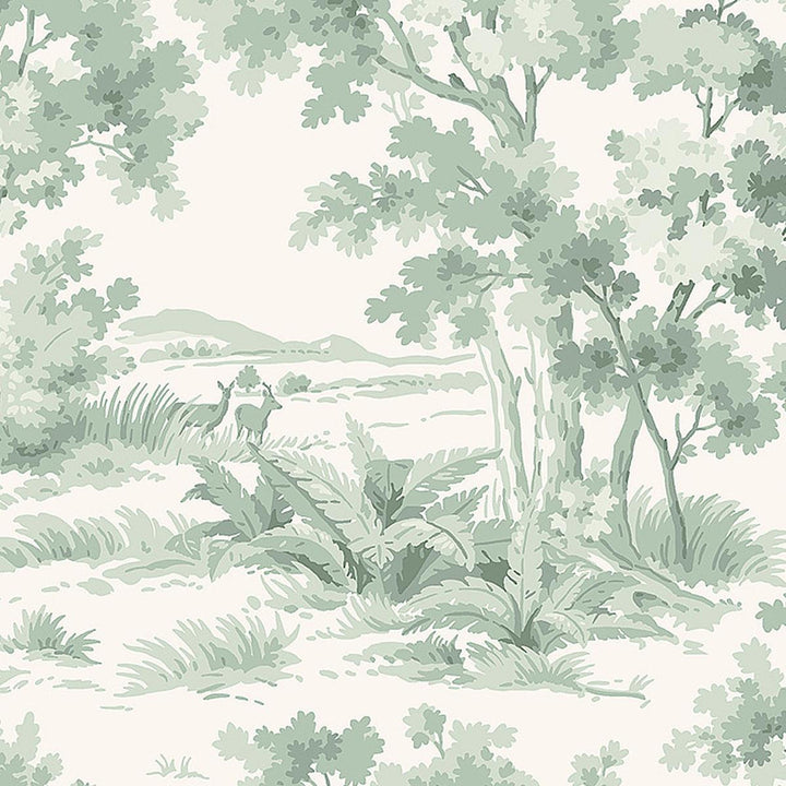 Countryside Morning Green 7678 by Schumacher Wallpaper A Country Life 20.88" - Fabric Carolina -