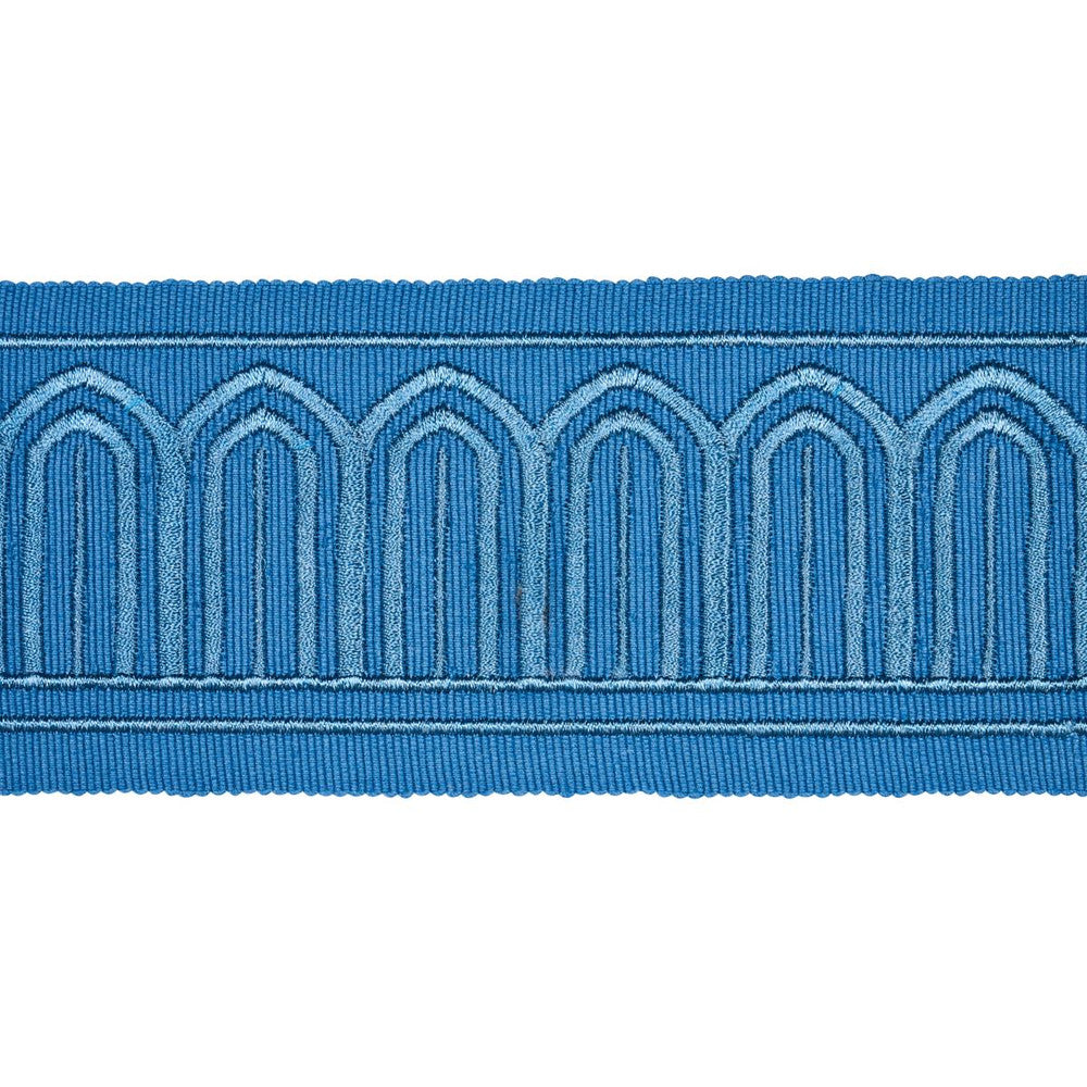 Arches Embroidered Tape Medium Teal 81151 by Schumacher Trim Miles Redd 1.8" - Fabric Carolina -