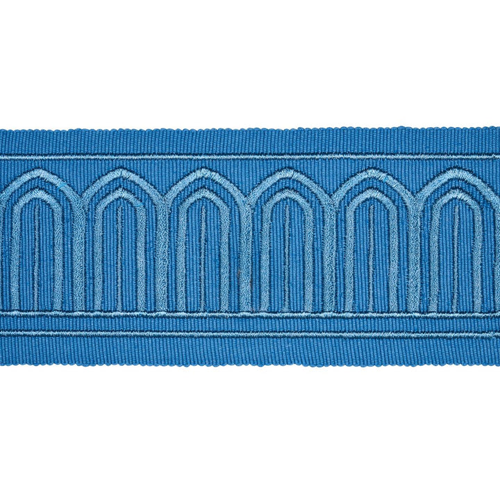 Arches Embroidered Tape Medium Teal 81151 by Schumacher Trim Miles Redd 1.8" - Fabric Carolina -