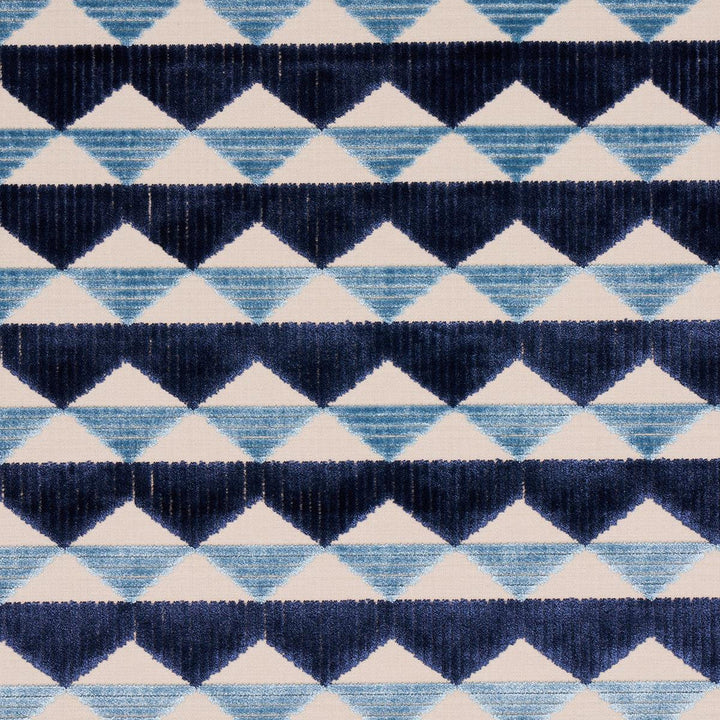 Ridge Line Velvet Slate Blue 81820 by Schumacher Designer Fabric David Kaihoi 2.75" - Swanky Fabrics -