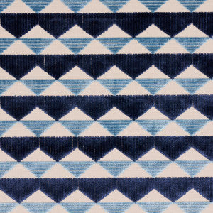 Ridge Line Velvet Slate Blue 81820 by Schumacher Fabric
