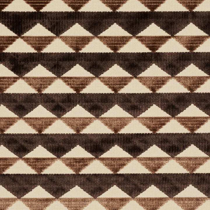 Ridge Line Velvet Brown 81821 by Schumacher Designer Fabric David Kaihoi 2.75" - Swanky Fabrics -