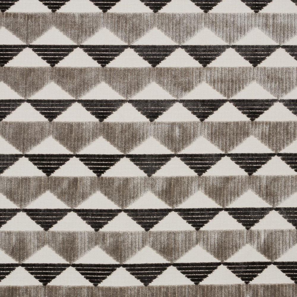 Ridge Line Velvet Stone Grey 81822 by Schumacher Fabric David Kaihoi 2.75" - Fabric Carolina -