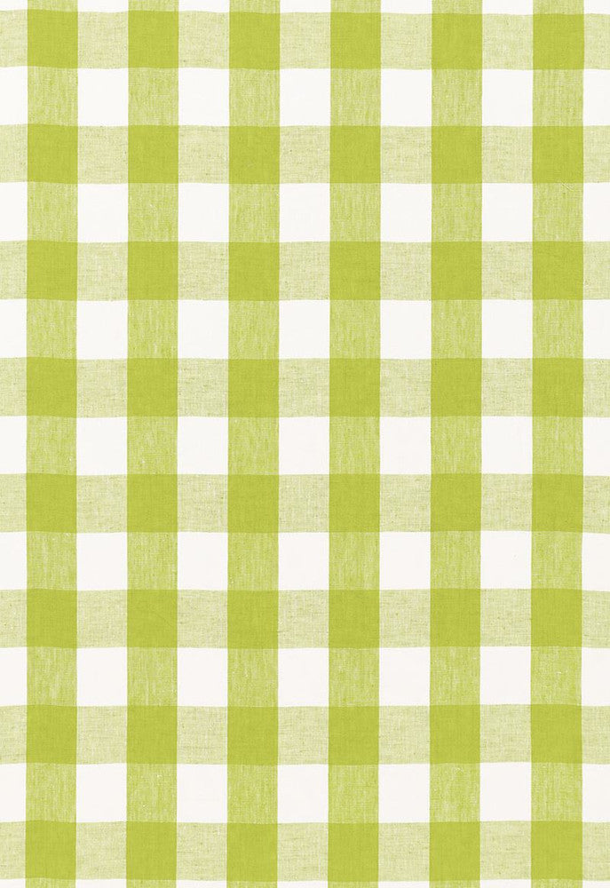 Key West Check Lime 68014 by Schumacher Fabric Calypso 100% Linen Martindale 8,000 Horizontal: 4.125 and Vertical: 4.125 54 - Fabric Carolina -