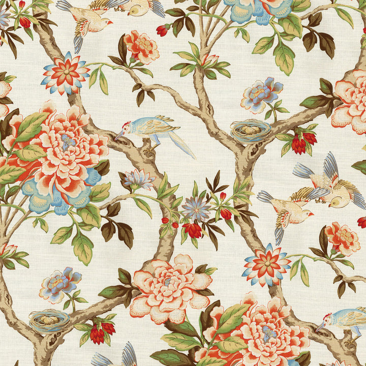 Mudan Persimmon 680141 by Waverly Fabric - 100% Cotton Digital Print PERU 18000 Horizontal: 13.5 and Vertical: 25.25 54 - Fabric Carolina -
